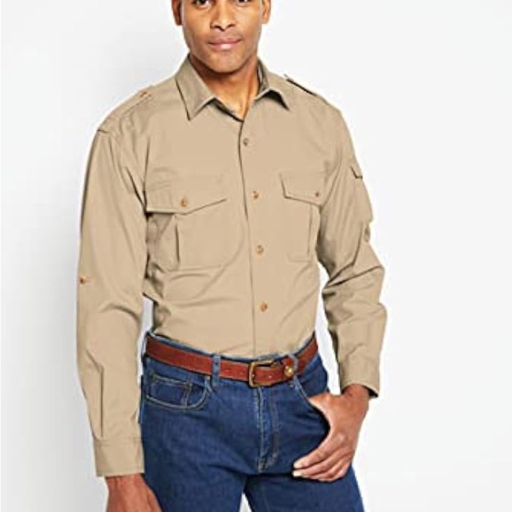 Orvis Beige Long Sleeve Shirt